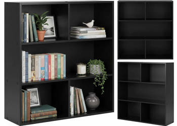 Nowoczesny regał stojący do salonu i sypialni 3 poziomy czarny ModernHome