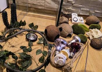 Terrarium kostka dla gadow 30x30x30 + akcesoria