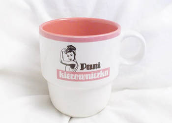 śmieszny kubek z napisami, kubek pani kierowniczka, kubek dla dziewczyny