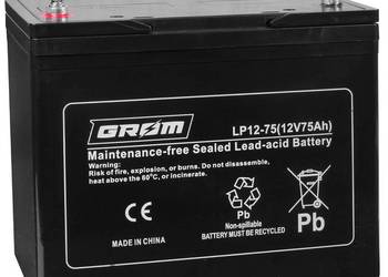 Akumulator żelowy 75Ah GROM 12V LP12-75