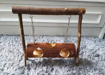 Drewniany tunel huśtawka dla gryzoni chomika myszy