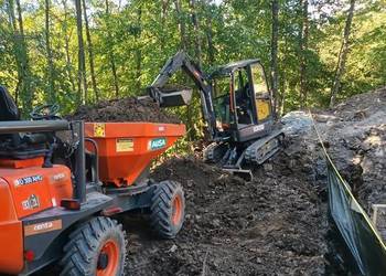 Usługi koparką 7,5 tony, usługi koparką 2,5 tony oraz wozidłem