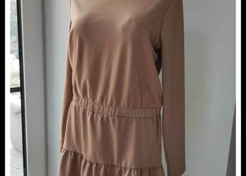 cappuccino beżowa sukienka SINSAY Basic XL 42 super stan