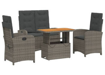 4-cz. zestaw mebli do ogrodu poduszki szary rattan PE WM-3277347