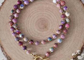 Naszyjnik imperial kamienie naturalne jaspis cesarski