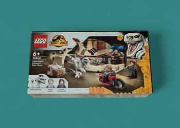 Lego Pudełko i Instrukcje 76945 Atrociraptor Dinosaur:Bike Chase