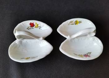 Stary przyprawnik dwojak 2 sztuki porcelana Ćmielów