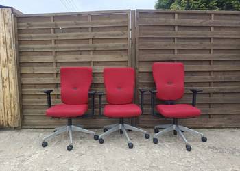 3 x krzesło Steelcase Let's B czerwone biurowe obrotowe fotel