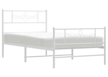 Łóżko Metalowe Białe Rama Łóżka Ze Stelażem Biała 90x200 cm WM-355327