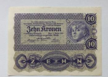 Kolekcjonerski banknot 10 koron Austro-Wegry 1922r