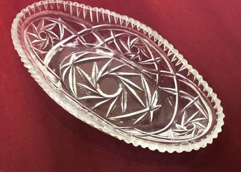 Półmisek + sześć salaterek Kryształ PRL lata 70. XX w. Vintage