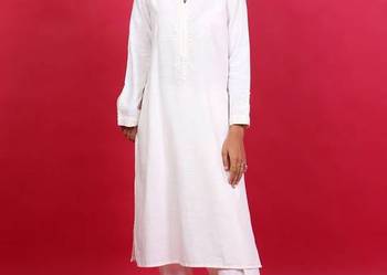 Nowy biały komplet indyjski M 38 boho bohemian retro kameez salwar sari Bol