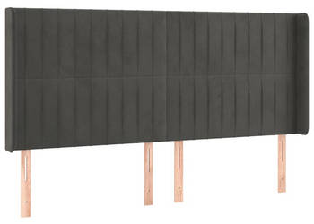 Zagłówek uszak ciemnoszary 203x16x118/128 cm aksamit WM-3119885