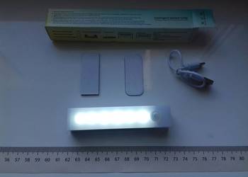 Lampka LED na czujnik ruchu i jasności, 10cm, biały zimny, akumulatorowa US