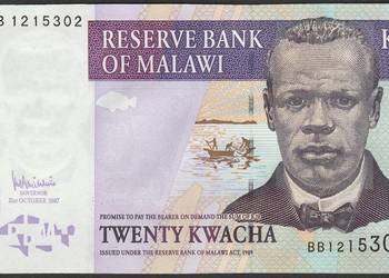 Malawi 20 kwacha 2007 - stan bankowy UNC