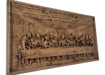 Ostatnia Wieczerza – Klasyczny Motyw w Naturalnym Drewnie - Prezent Pamiąt…