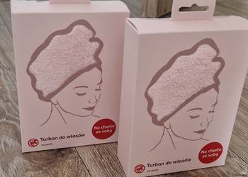 Turban do suszenia włosów do olejowania 2szt zestaw różówy