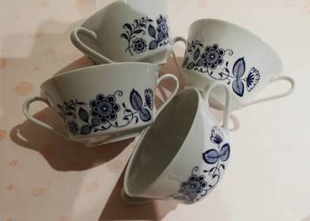 Miseczki bulionówki wzór cebulowy porcelana Mitterteich