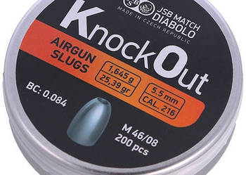 Śrut JSB Slug KnockOut .216 / 5.50 mm, 1.645 g, 200 szt. (546122-200)