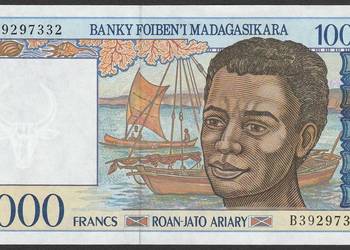 MADAGASKAR 1000 FRANKÓW 1994 - STAN BANKOWY UNC