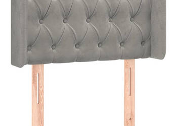 Zagłówek do łóżka z LED jasnoszary 83x16x78/88 cm aksamit WM-3123602