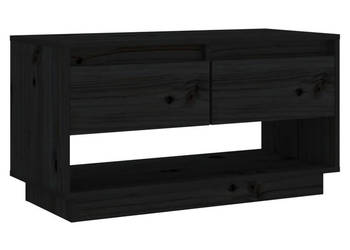 Szafka pod telewizor czarna 74x34x40 cm lite drewno sosnowe WM-813843