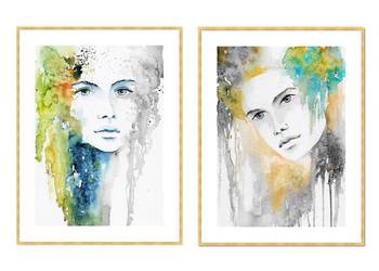 Kobiety, twarze, komplet 2 plakatów autorskich 50/70 cm