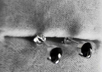 Oryginalne kolczyki srebro i czarna cyrkonia