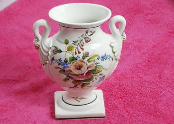 Włoski wazon ceramiczny ręcznie malowany Vintage Made in Italy - Łabędzie