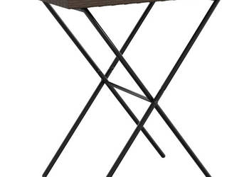 Składany stolik z tacą brązowy 65x40x75 cm polirattan WM-365128