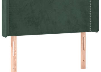 Zagłówek do łóżka z LED ciemnozielony 83x16x78/88 cm aksamit WM-3123129