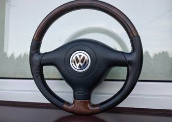 VW Passat B5 Bora Golf IV kierownica drewno drewniana skóra Airbag