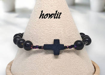 Bransoletka różaniec, dziesiątka różańca z howlitu, HOWLIT #1016