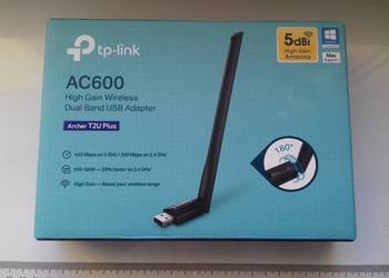 Pudełko TP-Link AC600 Archer T2U Plus, 5dBi, USB, 2,4GHz + 5GHz, 6935364099
