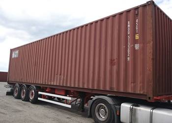 Kontener morski 40 DV/HC, magazynowy, podwyższany, transport