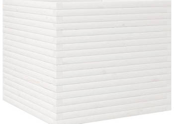 Donica ogrodowa biała 80x80x685 cm lite drewno sosnowe WM-3282480