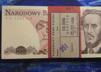 PACZKA 100 x 100 złotych 1986 UNC s. MM