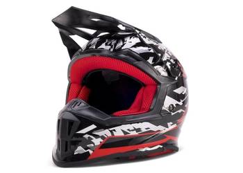 Kask crossowy NEX Racing Kids czarno/czerwony M 51-52 cm