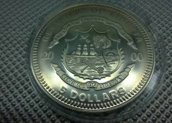 MONETA Liberia 5 dolarów, 2000
