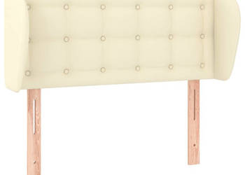 Zagłówek uszak kremowy 83x23x78/88 cm sztuczna skóra WM-3117218
