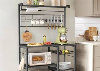 Regał kuchenny z listwą magnetyczną uchwyt na ręczniki kuchenne 12 haczyków