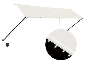 Markiza zwijana z LED 350 x 150 cm kremowa WM-145926