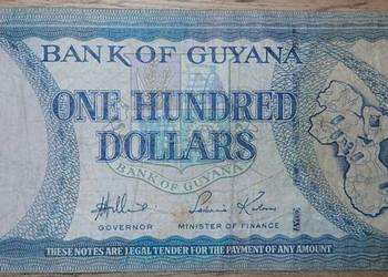 Banknot 100 dollars dolarów Gujana