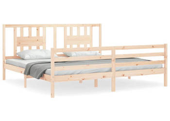 Rama łóżka z wezgłowiem lite drewno 200x200 cm WM-3194591