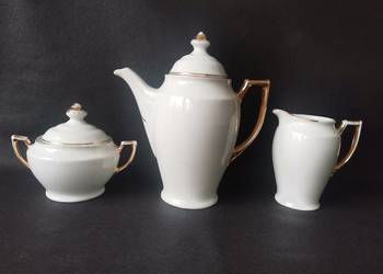 Stara porcelana Giesche fason 22 Wanda dzbanek, mlecznik cukierniczka