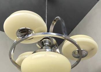 Żyrandol chrom Art Deco Bauhaus