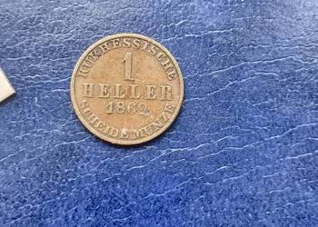 Stare monety 1 heller 1862 NIemcy Hesja