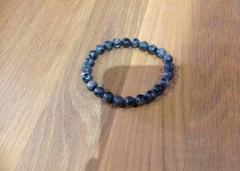 Bransoletka Kuleczki Labradoryt Czarny Szary