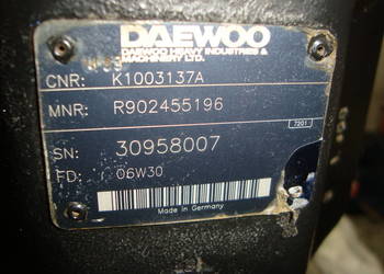 Doosan / Daewoo / Rexroth pompa K1003137A po regeneracji