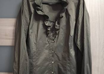 Bluzka oliwkowa w czarne paseczki